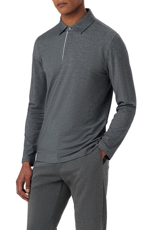 Bugatchi Long Sleeve Stretch Cotton Knit Polo at Nordstrom,