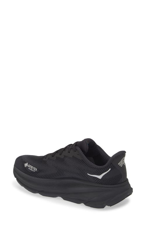 Hoka Clifton 9 Rubber-trimmed Recycled-gore-tex Invisible Fit Sneakers In Black