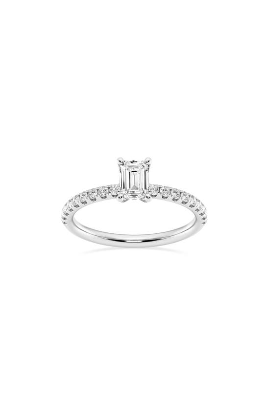 Badgley Mischka Emerald Cut Lab Created Diamond Ring In White Gold