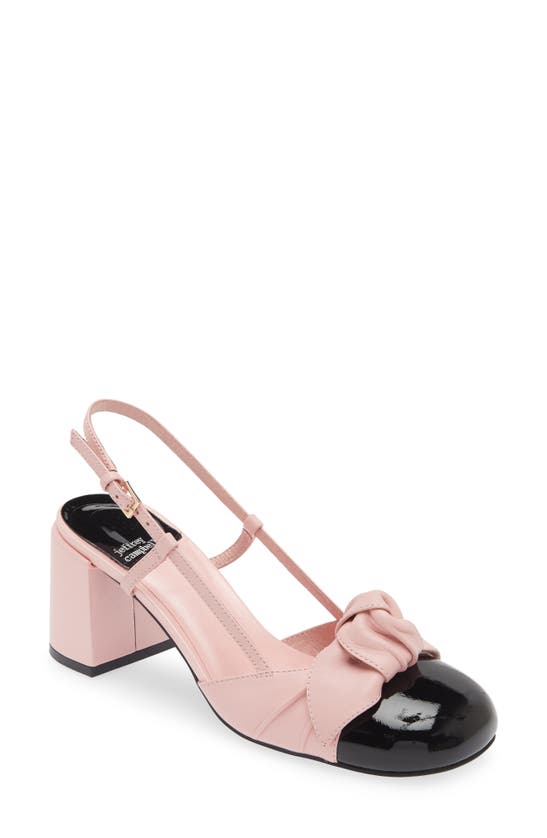 Shop Jeffrey Campbell Babydoll Slingback Cap Toe Pump In Pink Black Patent