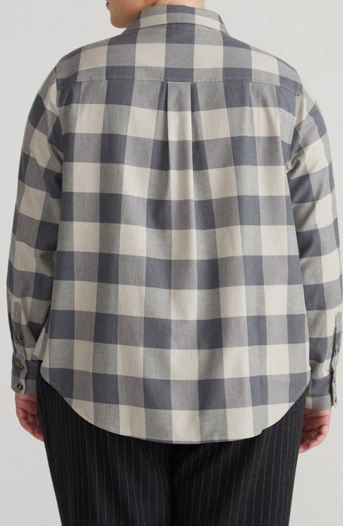 Universal Standard Elbe Classic Fit Stretch Cotton Flannel Button-up Shirt In Neutral Check