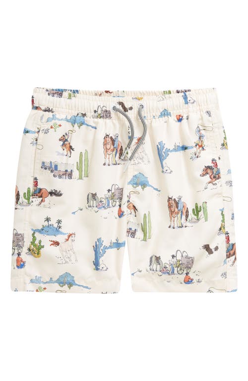 Boardies Kids' Wild West Swim Trunks Cream at Nordstrom, Y