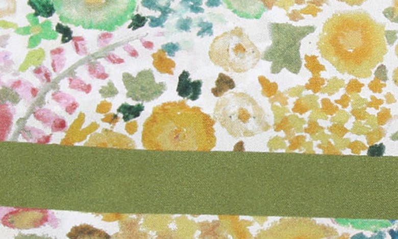 Shop Kurt Geiger Floral Print Silk Square Scarf In Green Multi