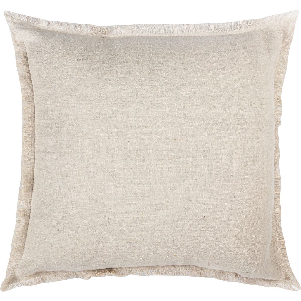 Anaya Fringe So Soft Linen Pillows With Down Insert In Beige