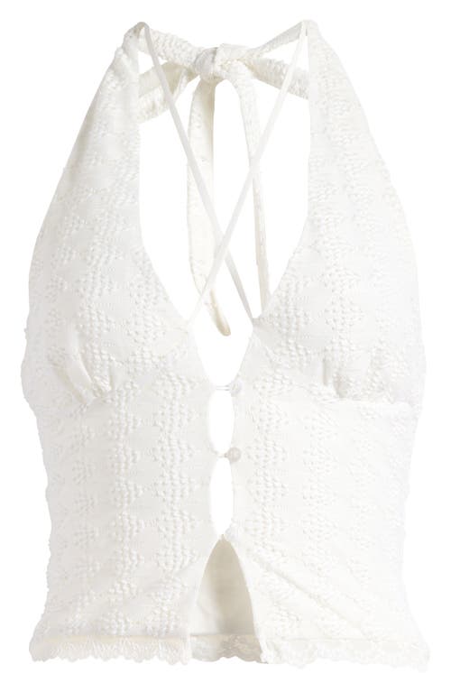 Mistress Rocks Knit Halter Top In White