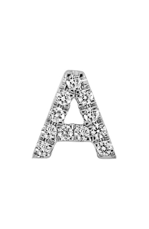 Shop Bony Levy Single Initial Earring In White Gold/a