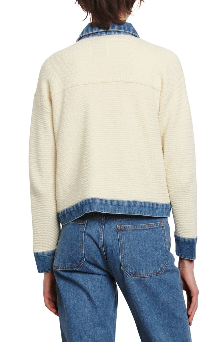 sandro Nino Denim Detail Cotton Jacket, Alternate, color, 