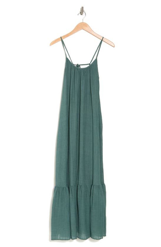 Lovestitch Stripe Ruffle Hem Maxi Dress In Sea Green