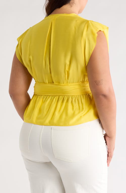 Joie Ashlene Cap Sleeve Wrap Top In Empire Yellow