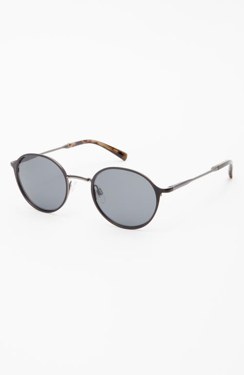 Ted Baker London 49mm Full Rim Polarized Round Sunglasses In Black