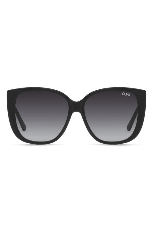 Quay Australia Ever After 59mm Cat Eye Sunglasses In Matte Black/smoke