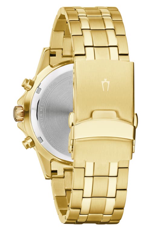 Bulova Multifunction Chronograph Quartz Bracelet Watch, 42mm In Gold