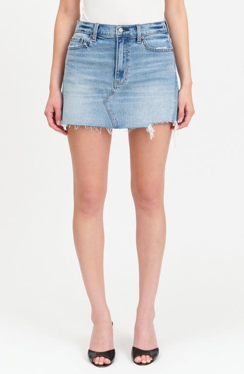 Malibu Distressed Cutoff Denim Miniskirt in Obviously Vintage