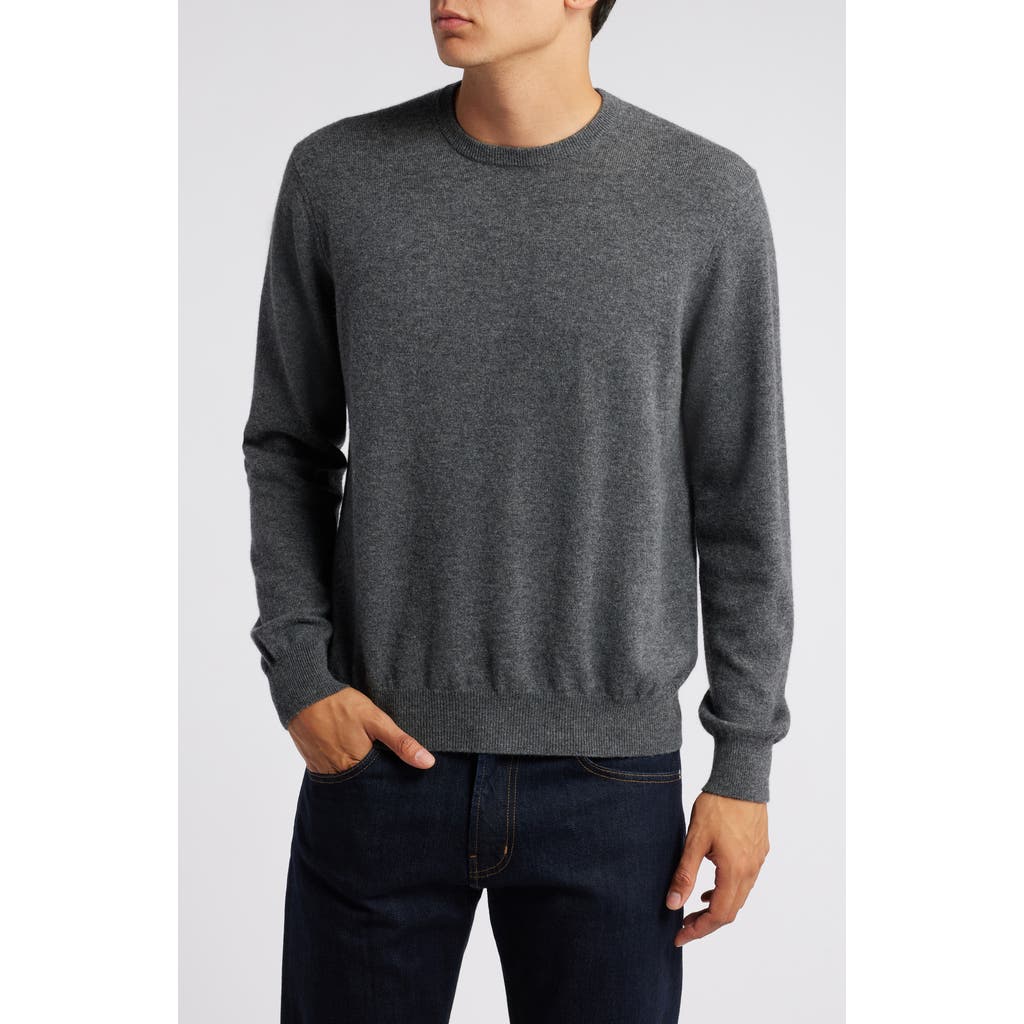 Lorenzo Uomo Merino Wool & Cashmere Crewneck Sweater In Charcoal
