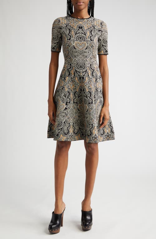 Etro Paisley Jacquard Knit A-Line Dress Print On Black Base at Nordstrom, Us