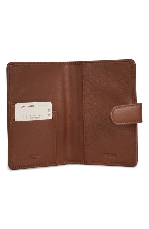 Champs Leather Passport Case In Brown