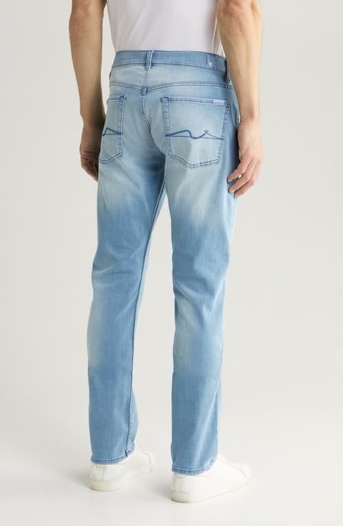 7 For All Mankind Austyn Squiggle Light Grey Clean Slim Leg Jean In Light Bay