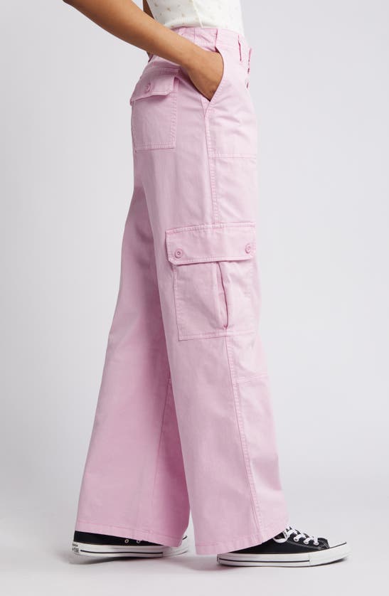 Shop Bp. Twill Wide Leg Cargo Pants In Purple Pastel