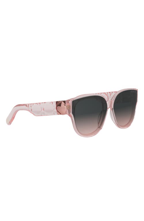Shop Dior Lady 95.22 R3i 64mm Oversize Round Sunglasses In Shiny Pink/gradient Smoke