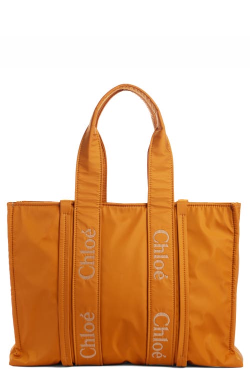 Chloé Medium Woody Textile Tote in Golden Yellow 775