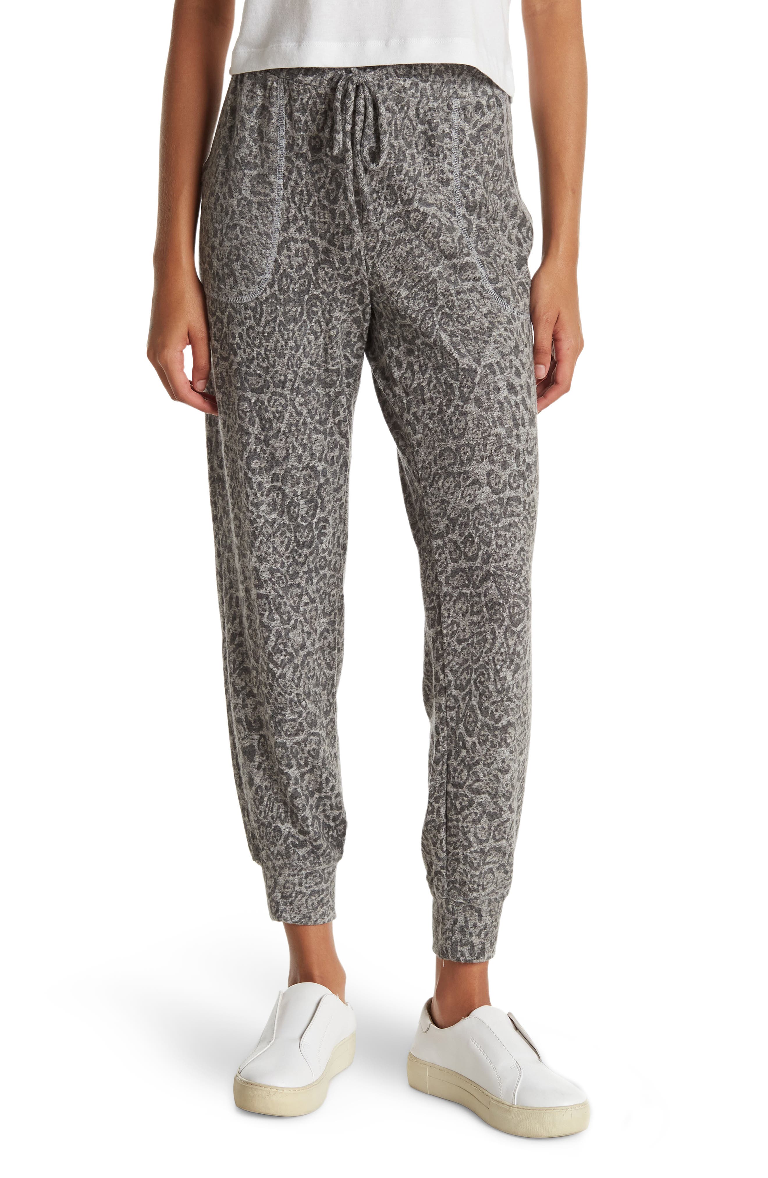 GIBSONLOOK GIBSON LEOPARD DRAWSTRING JOGGERS