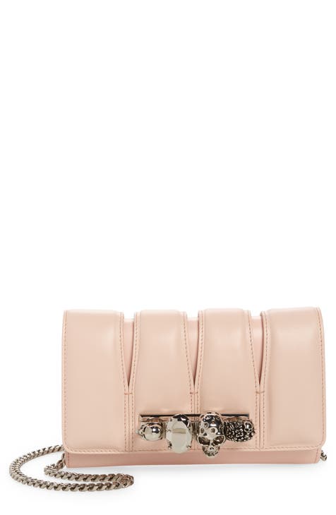 Slash Cutout Knuckle Leather Clutch