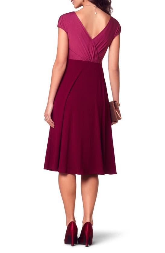 Shop Tiffany Rose Alessandra Gathered Maternity Dress In Rosey Red