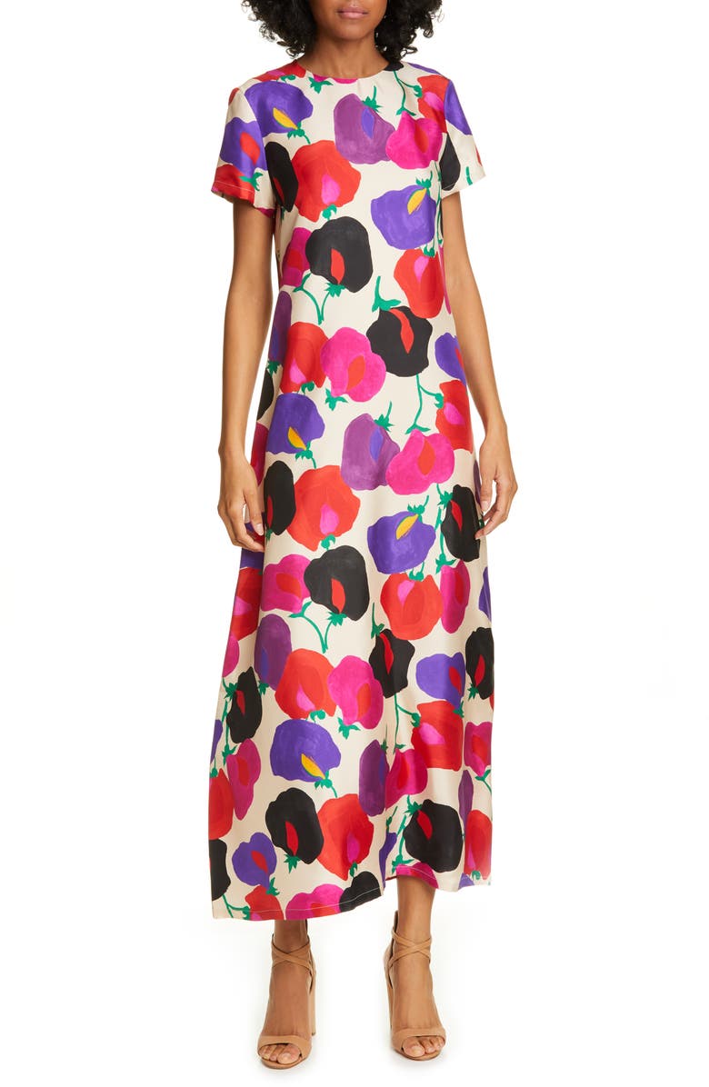 La DoubleJ Swing Floral Print Silk Maxi Dress | Nordstrom