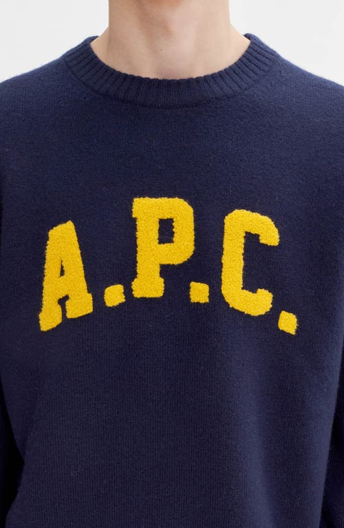 Shop Apc A.p.c. Joshua Merino Wool Sweater In Dark Navy