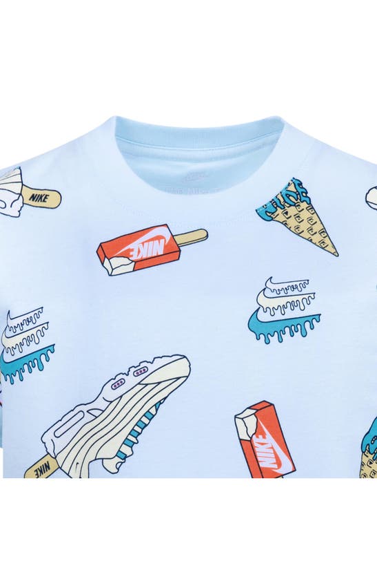 Shop Nike Kids' Food Print T-shirt In Glacier Blue