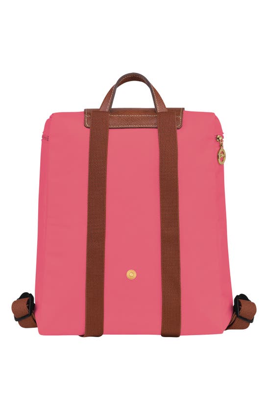 Shop Longchamp Le Pliage Nylon Canvas Backpack In Grenadine
