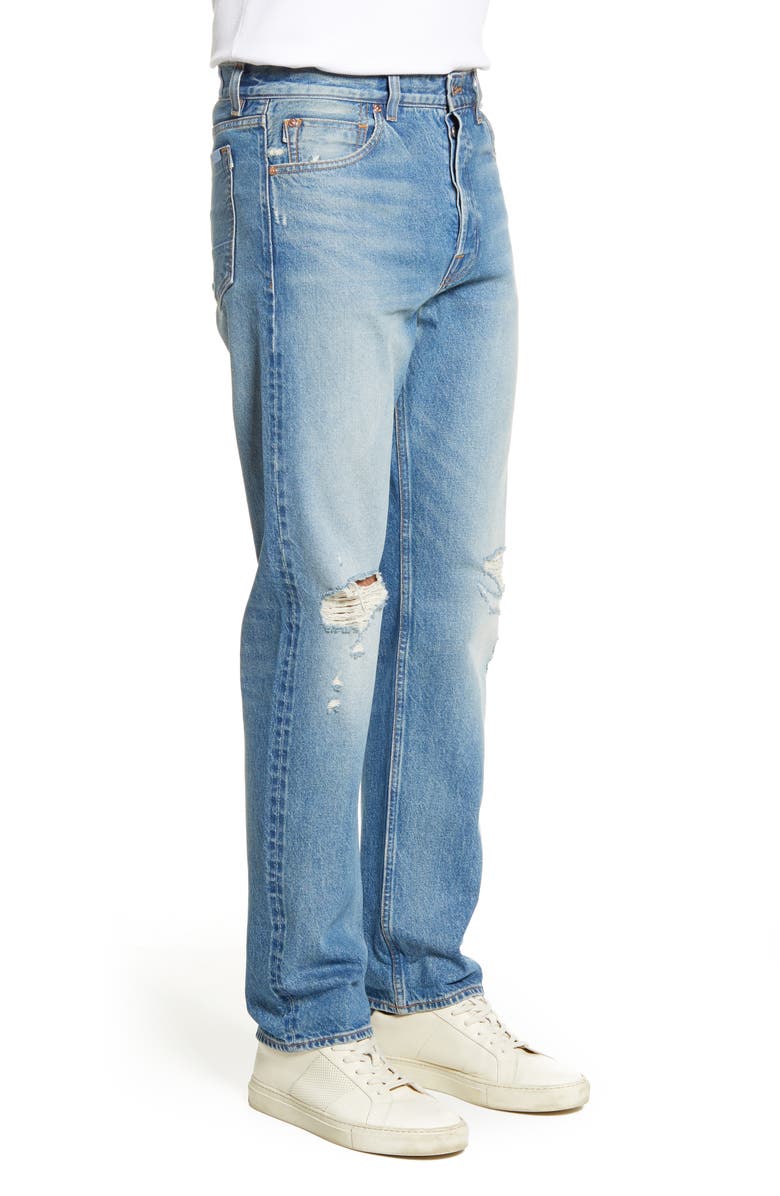 7 For All Mankind <sup>®</sup> Straight Leg Ripped Jeans, Alternate, color, 