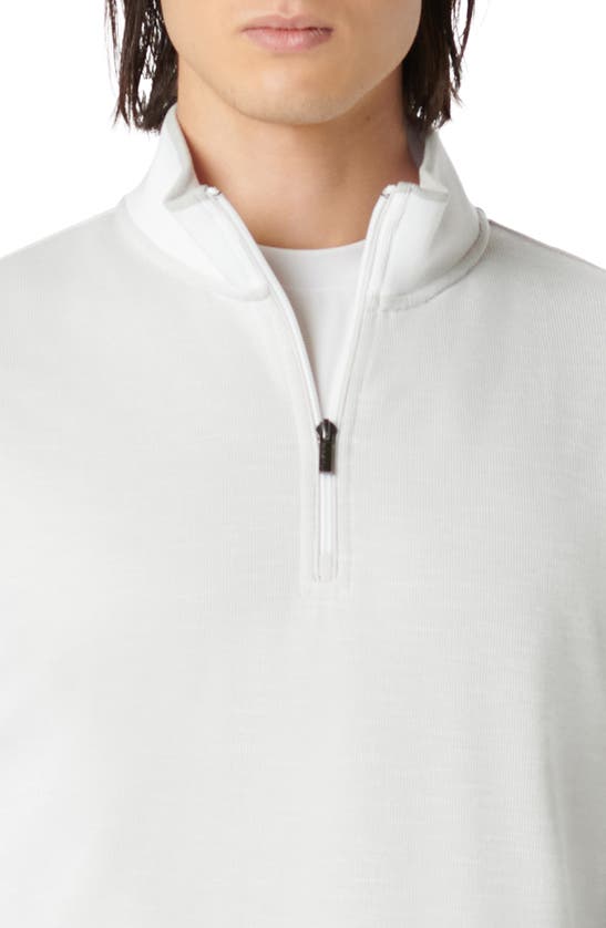 Bugatchi Men's Mixed Nylon Knit Quarter-zip Sweater In White