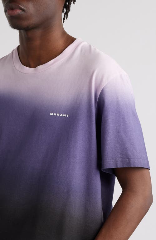 Shop Isabel Marant Honore Ombré Organic Cotton T-shirt In Purple