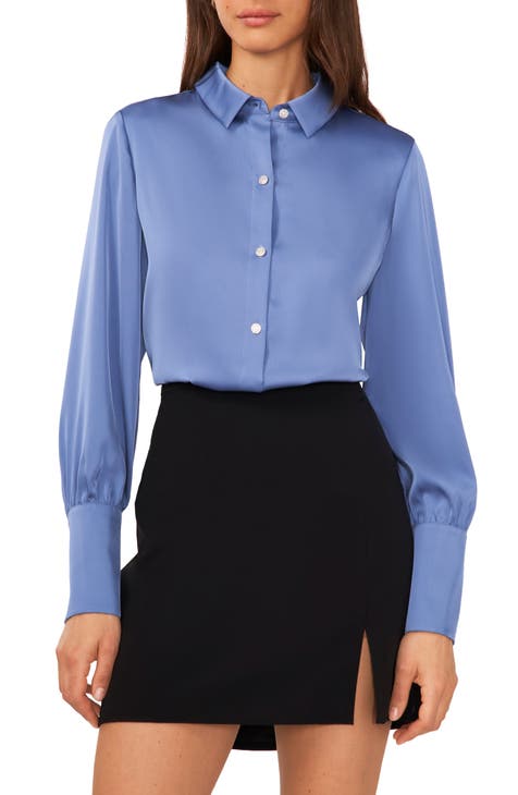 Women's Cutter & Buck Light Blue Seattle Mariners Americana Logo Oxford Stretch Long Sleeve Button-Up Shirt Size: Extra Small
