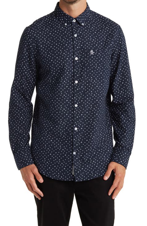 Puzzle Ditsy Print Button-Down Shirt