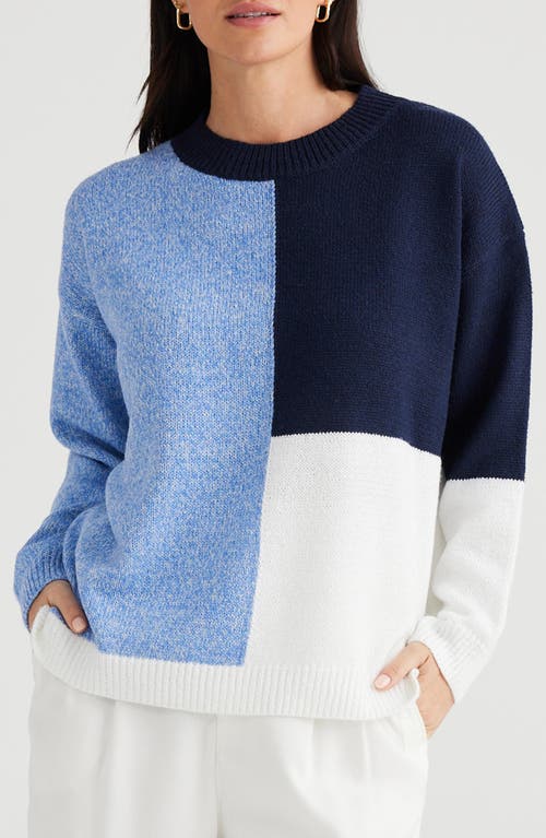 Shop Brave + True Brave+true Harmony Oversize Colorblock Sweater In Blue