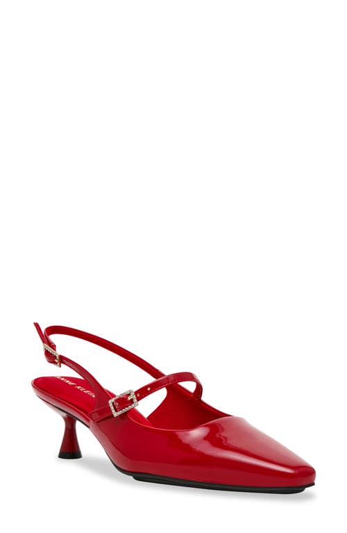 Shop Anne Klein Tyra Slingback Mary Jane Kitten Heel Pump In Deep Red Patent