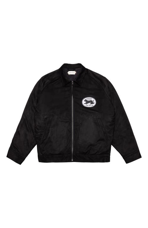 HONOR THE GIFT Faux Suede Band Jacket in Black