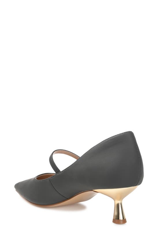Journee Collection Womens Manza Kitten Heel Mary Jane Pointed Toe Pumps In Charcoal