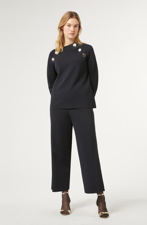 Shop Marina Rinaldi Quirite Knit Ankle Pants In Midnight Blue