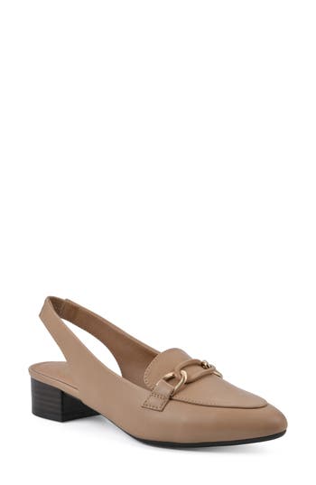 White Mountain Footwear Boreal Slingback Mule In Beige/smooth Leather