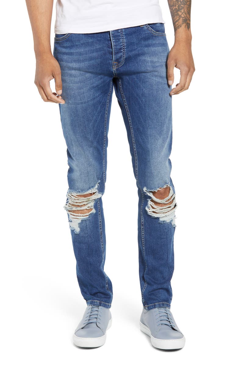 Topman Ripped Stretch Skinny Fit Jeans | Nordstrom