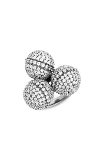 Suzy Levian Triple Threat Cubic Zirconia Ring In Silver