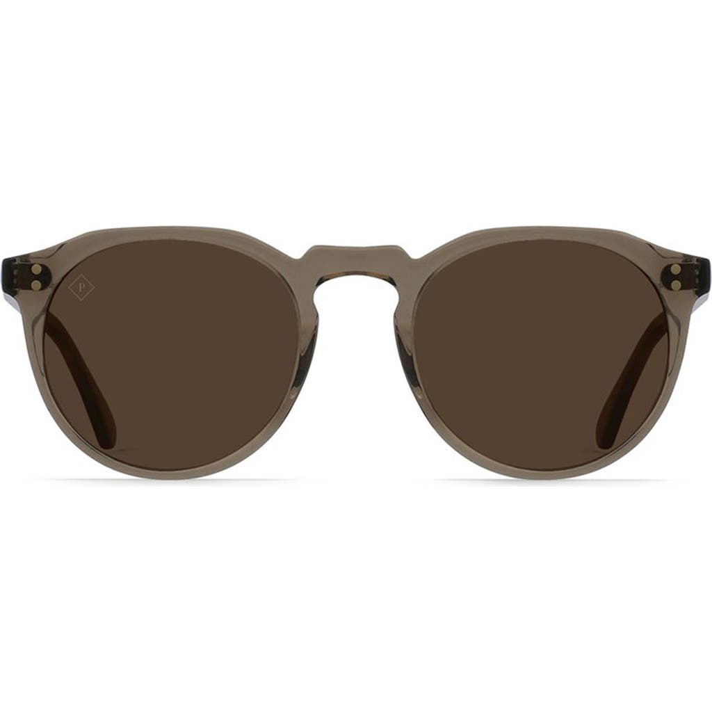 Raen Remmy 52mm Round Sunglasses In Ghost/vibrant Brown Polar