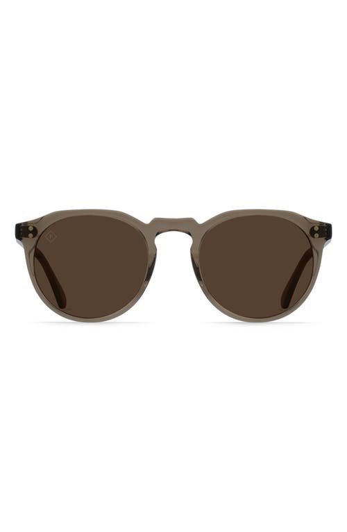 Raen Remmy 49mm Polarized Round Sunglasses In Ghost/vibrant Brown Polar