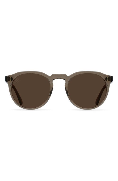 Shop Raen Remmy 52mm Round Sunglasses In Ghost/vibrant Brown Polar