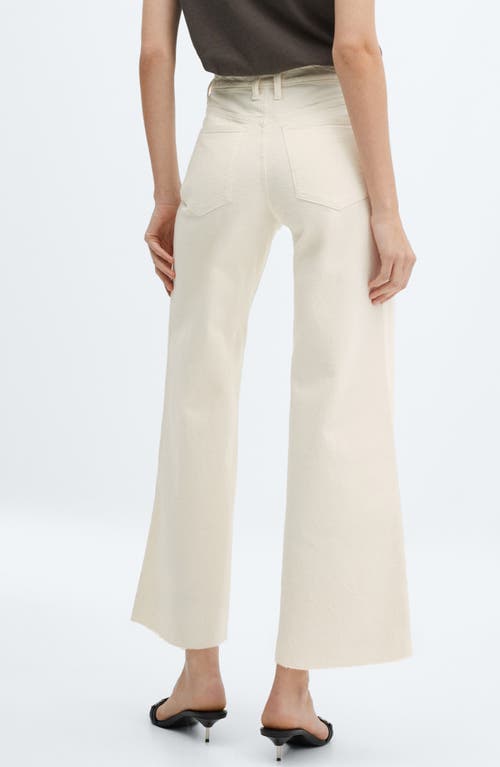 Shop Mango Sharon Raw Hem High Waist Ankle Culotte Jeans In Lt Pastel Brown