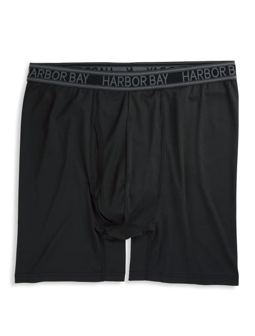 Harbor Bay Tech Stretch Solid Boxer Briefs In Black