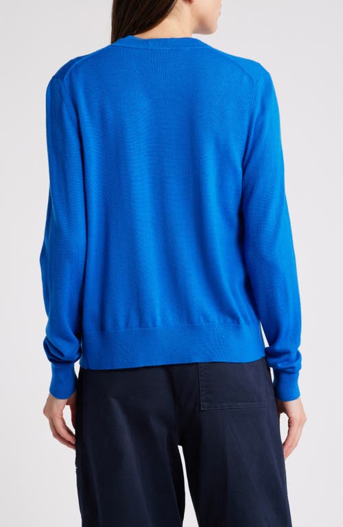 Shop Hugo Boss Boss Fadenasi Wool Cardigan Sweater In Sonic Blue